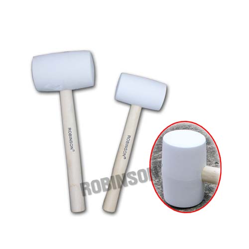 Wood Handle White Rubber Hammer