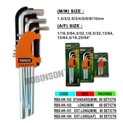 9 PCS CRV Hex Key Set