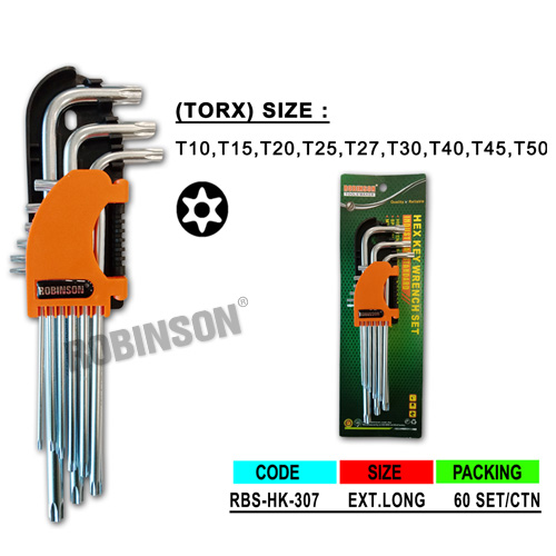 9 PCS CRV Torx Hex Key Set