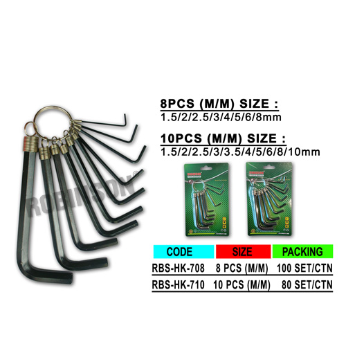 Hex Key Set With Key Ring