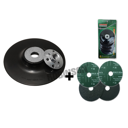 4"xM10x1.5mm Sanding Disc Backing Pad (With 4pcs Sanding Disc)