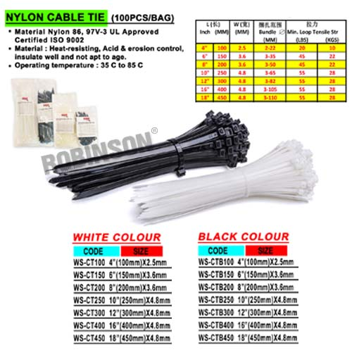 Nylon Cable Tie (100pcs/bag)